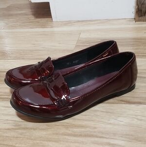 ANDREA FENZI Burgundy Patent Leather Loafers